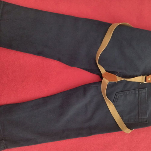 Blue pants with suspenders for 18 months, like new
