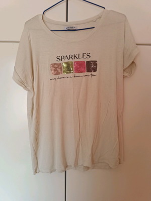Losan short-sleeve T shirt new, white beige, size M