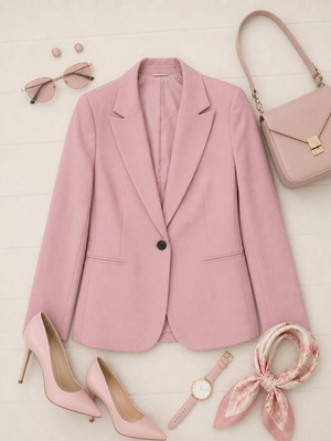 Women's blazer in soft pink