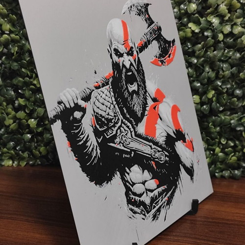 God Of War Kratos Hueforge 3D printed embossed portrait new