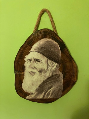 Saint Paisios handmade image on oak wood new