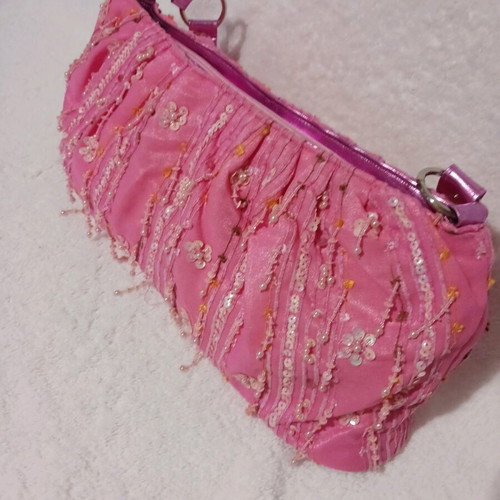 Pink shoulder bag new with sequins