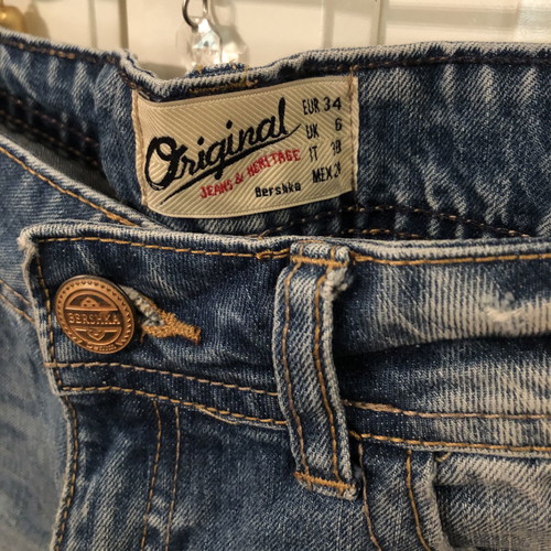Original mini denim short used, size 34