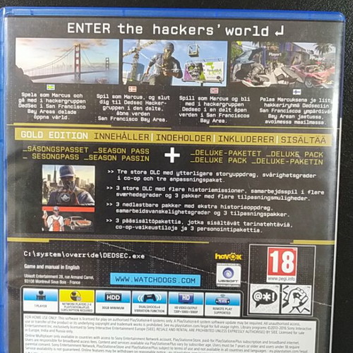 Watchdogs 2 PS4 game like new, Ubisoft