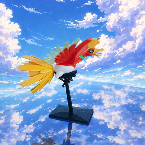Pokemon Ho-Oh figure with base new, 3D printed with durable PLA+