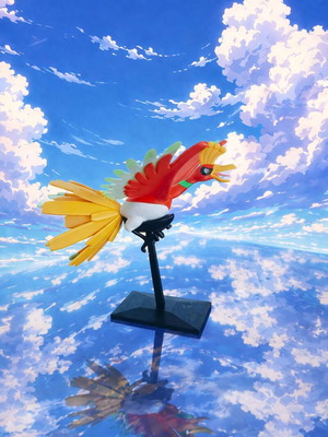 Pokemon Ho-Oh figure with base new, 3D printed with durable PLA+