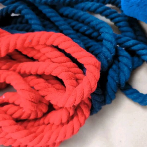 Cotton craft cord new, red and blue