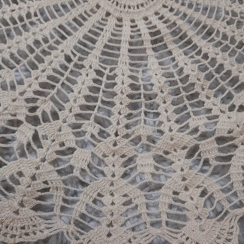 Handmade doily like new, ecru-beige color