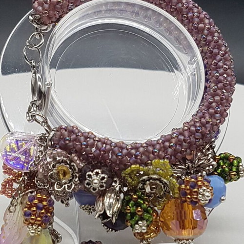 Handmade bracelet new with TOHO glass beads purple