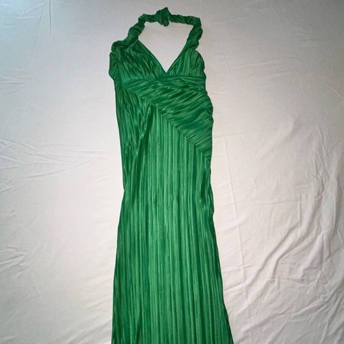 Asos maxi green dress new, pleated backless draped