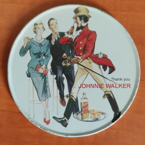 Johnnie Walker vintage coasters set of 4, 1970s collectible