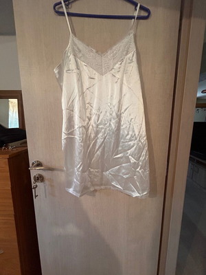 Satin nightgown white with lace new, ideal for bride