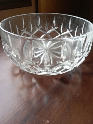 Large glass bowl.