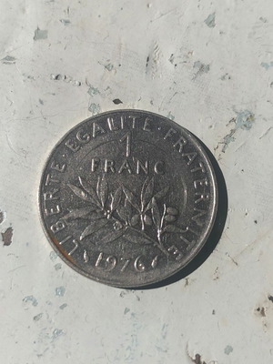 France 1 Franc 1976 Coin used