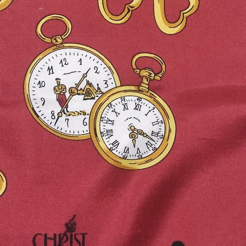 Maurice Lacroix rare scarf "Love of Clocks" like new, silk