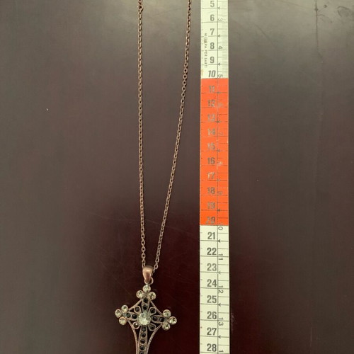 Cross rose bronze with zircon, like new