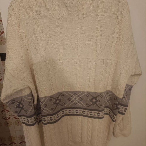 Men's sweater used XL cream with light gray details