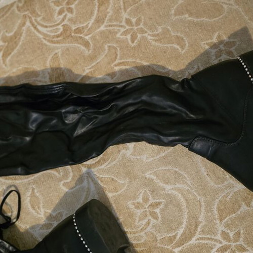 Over-the-knee stretch boots black size 39 used