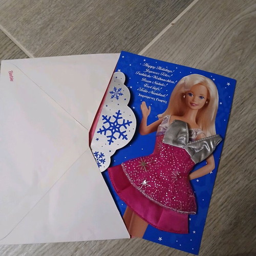 Barbie collectible birthday card with gift dress 1995 new