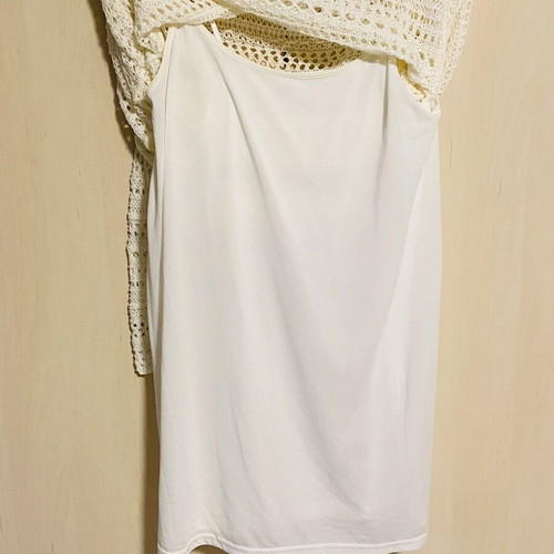 H&M Crochet Dress white, like new, midi, cotton