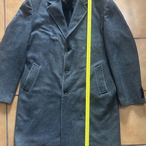 D’S Classic men’s coat used, wool blend charcoal tweed, size XL