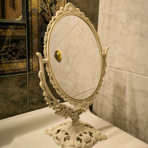 Makeup mirror new, tabletop with two sides and rotating