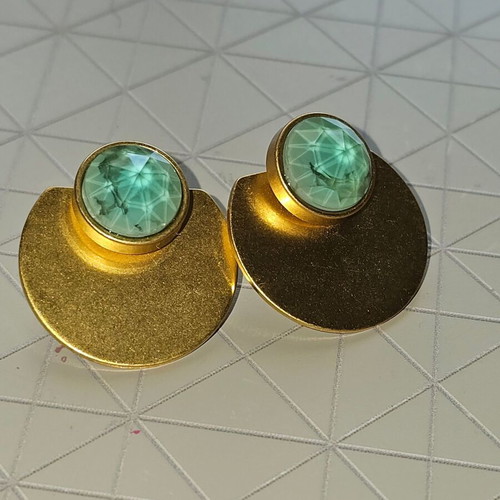 Kate Spade earrings like new with turquoise stones and gold plated brass