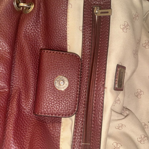 Guess leather shoulder bag used, red