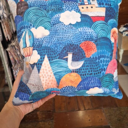 Handmade decorative pillow with sea theme, new