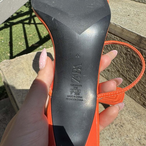 Zara orange strappy sandals like new, 5 cm heel