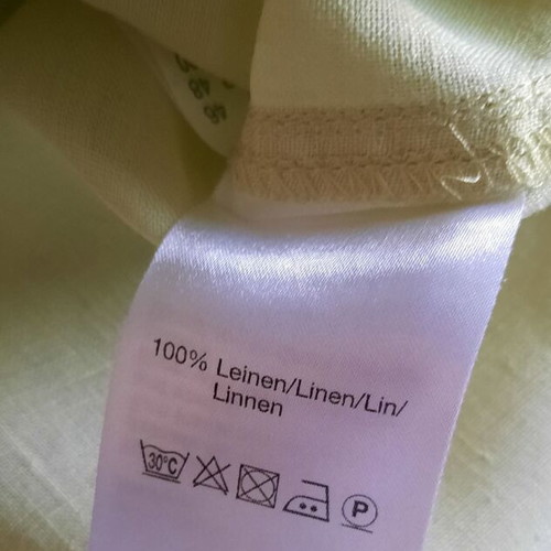 Linen shirt with 3/4 sleeves Public like new, soft green, size XXXL