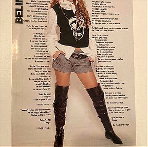 Jennifer Lopez - Belinda Στίχοι Ένθετο από περιοδικό Αφισόραμα Σε καλή κατάσταση Τιμή 5 Ευρώ