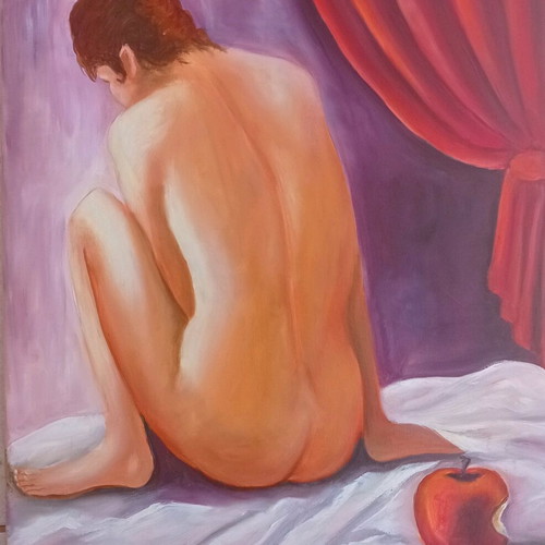 Oil painting on canvas 50x60 cm "Eva" new