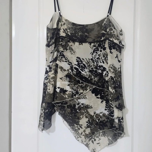 Mexx asymmetrical layered spaghetti top like new, colorful