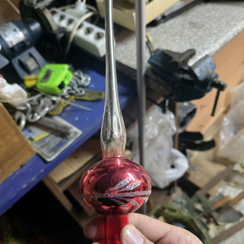 Glass red tree topper used