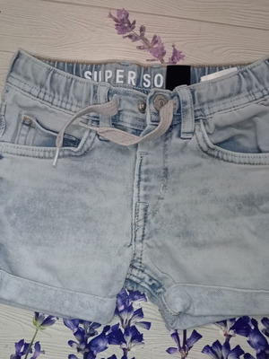 H&M denim shorts like new, 18/24 months, 92 cm, blue and white