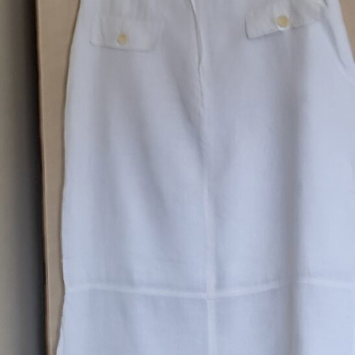 Forel White Linen Maxi Skirt with Drawstring size 46 XL like new