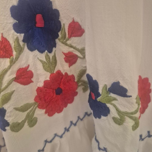 Boho embroidered dress used, cotton, one size