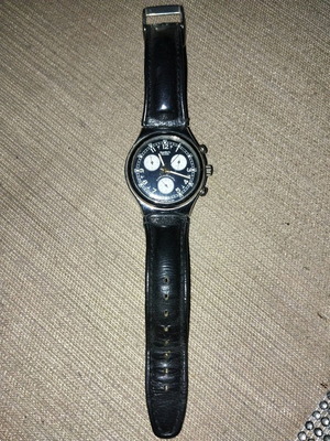 Swatch Irony Chronograph Watch used, black and white