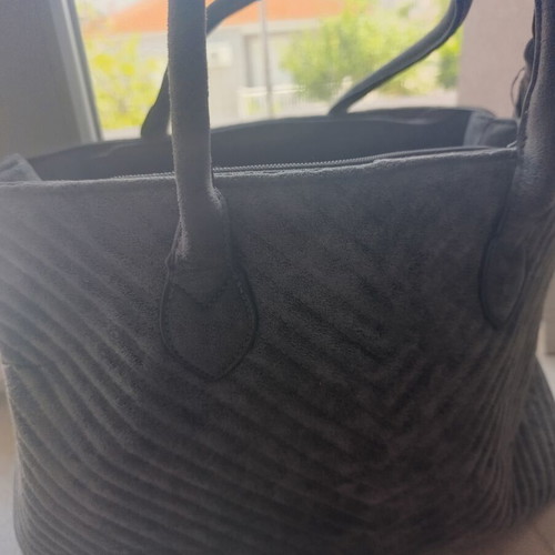 Handbag used, spacious gray