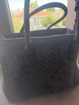 Handbag used, spacious gray