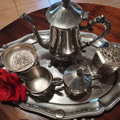Silver-plated utensils used, set of 16 pieces