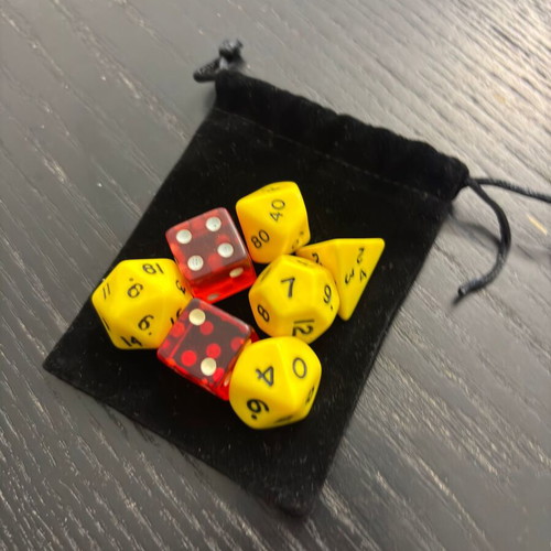 Yu-Gi-Oh! Official Yellow TCG Dice with Case new