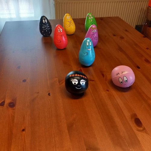Bowling game used with fabric pins and balls