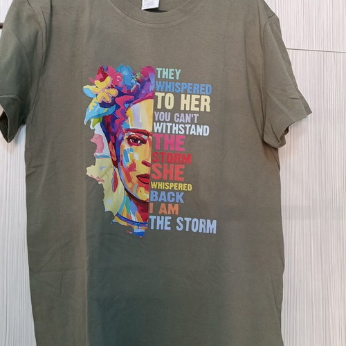 T-shirt Frida Kahlo new, khaki, cotton, size large, Shein