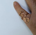 Copper ring handmade with meander design new