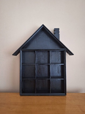 Wooden House Shelf New, Wall Decor for Miniatures and Collections