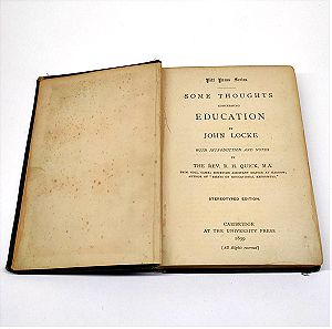 Βιβλίο John Locke "Some Thoughts Concerning Education" 1899 Cambridge University Press Vintage