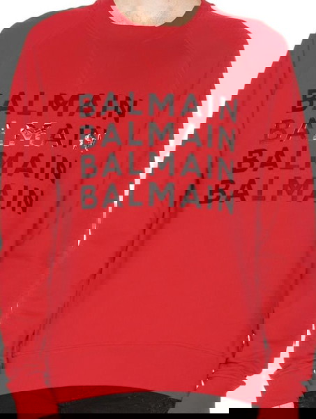 Balmain Αυθεντικό Metallic Logo Αντρικό Φούτερ