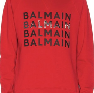 Balmain Αυθεντικό Metallic Logo Αντρικό Φούτερ